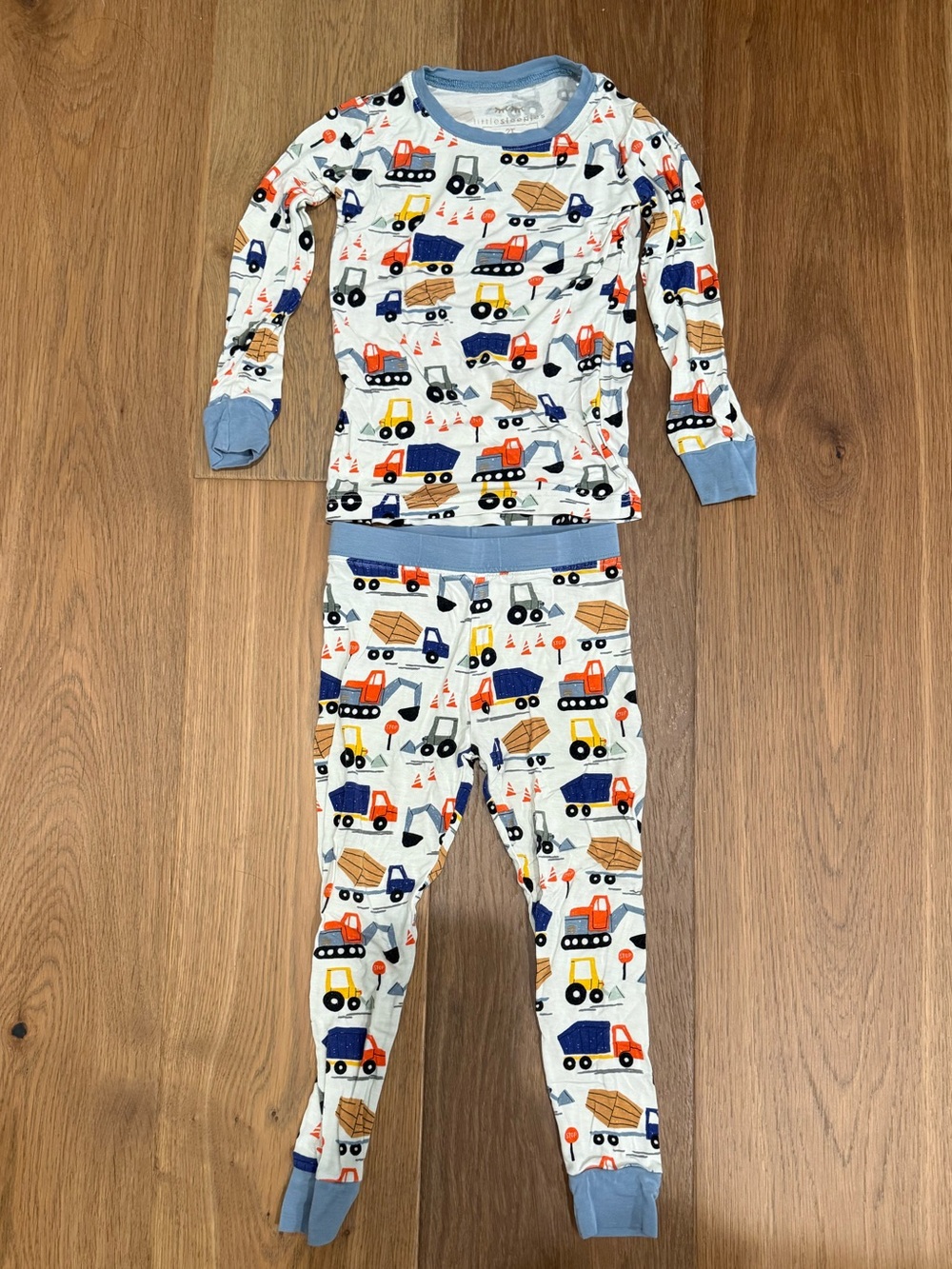 Little Sleepies Builder Construction Truck Print Two Piece PJs.